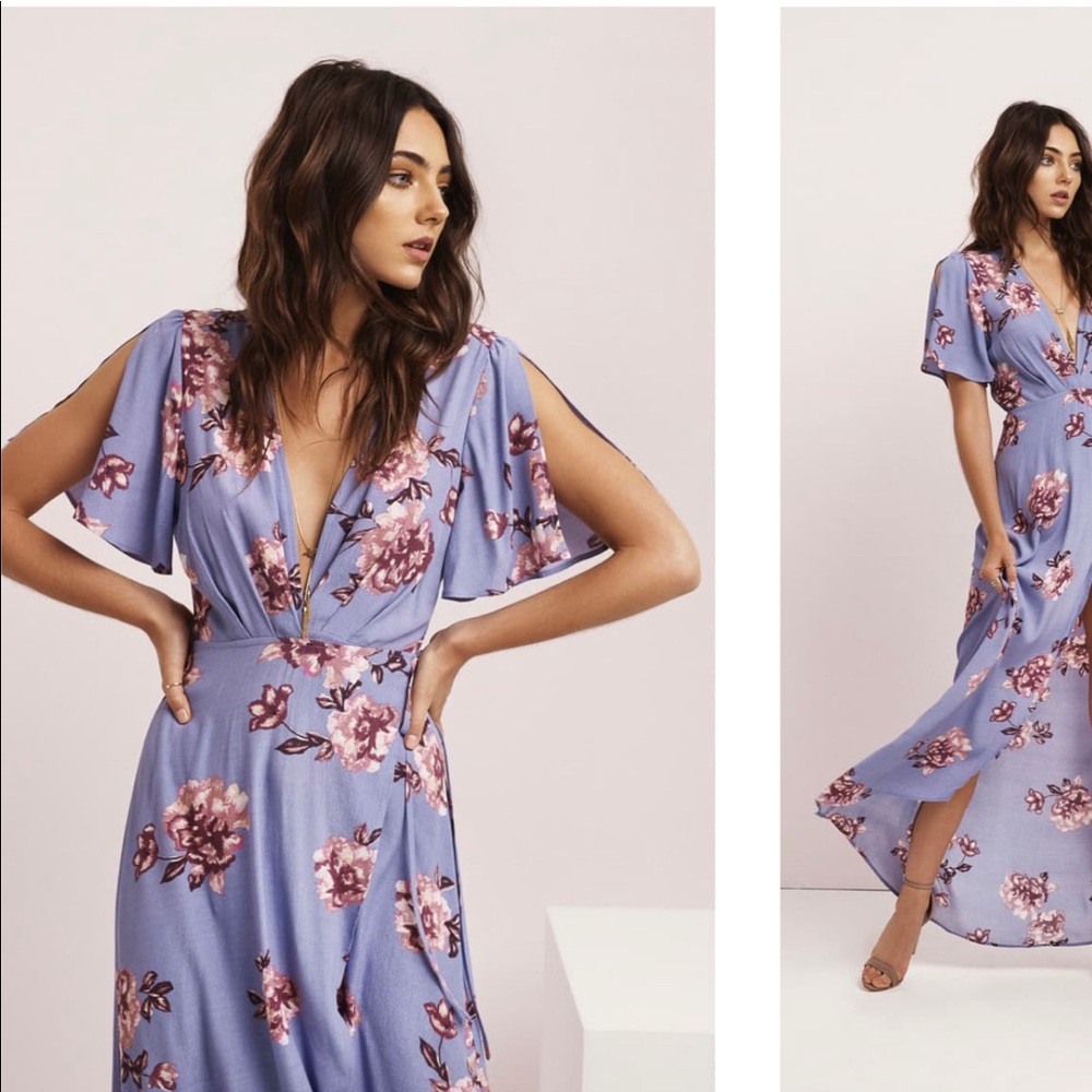 ASTR Selma Floral Print Wrap Dress